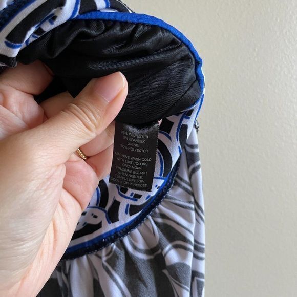 WHITE HOUSE BLACK MARKET HALTER MIDI DRESS WOMENS SIZE S CHAIN‎ FLORAL PR… - Picture 4 of 7